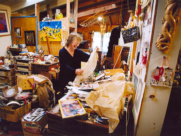 Dale Copeland in her studio